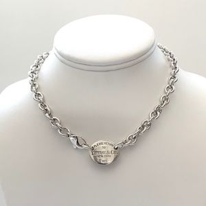 Tiffany & Co. Sterling Silver Oval Tag Choker